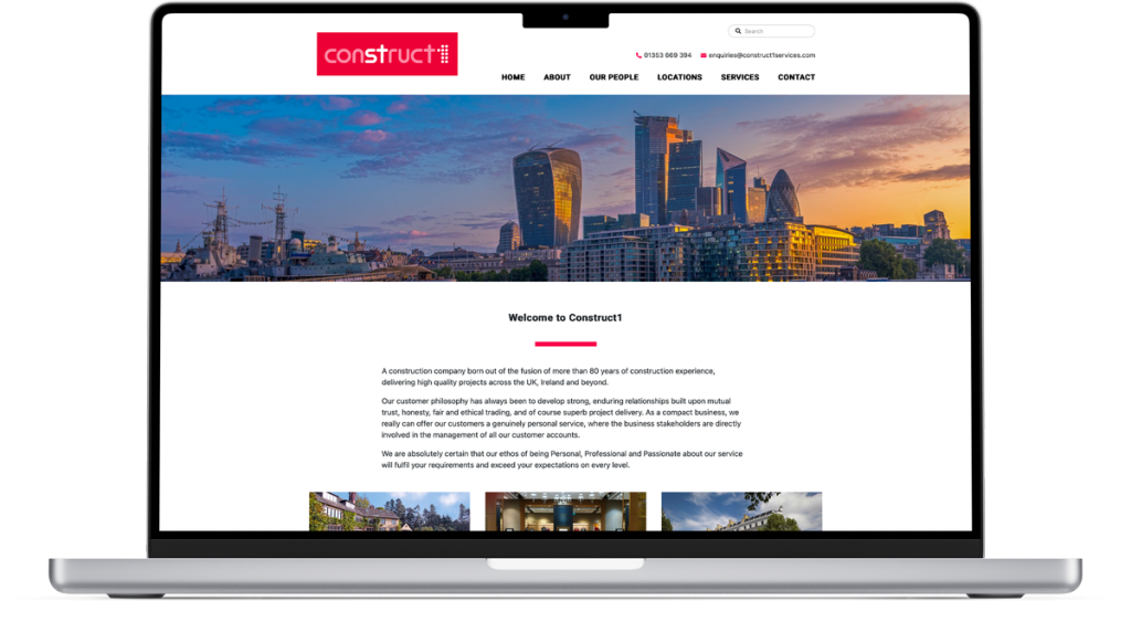 Construct1 website on laptop